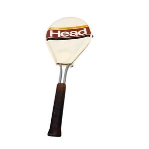 Vintage AMF Head Aluminum Tennis Racquet with Original Head Cover Brown Silver